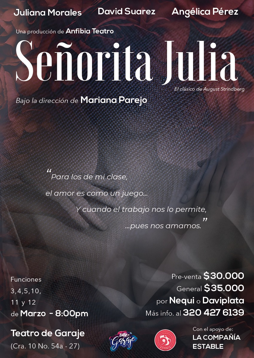 Anfibia Teatro presenta Señorita Julia de August Strindberg | Uniandes