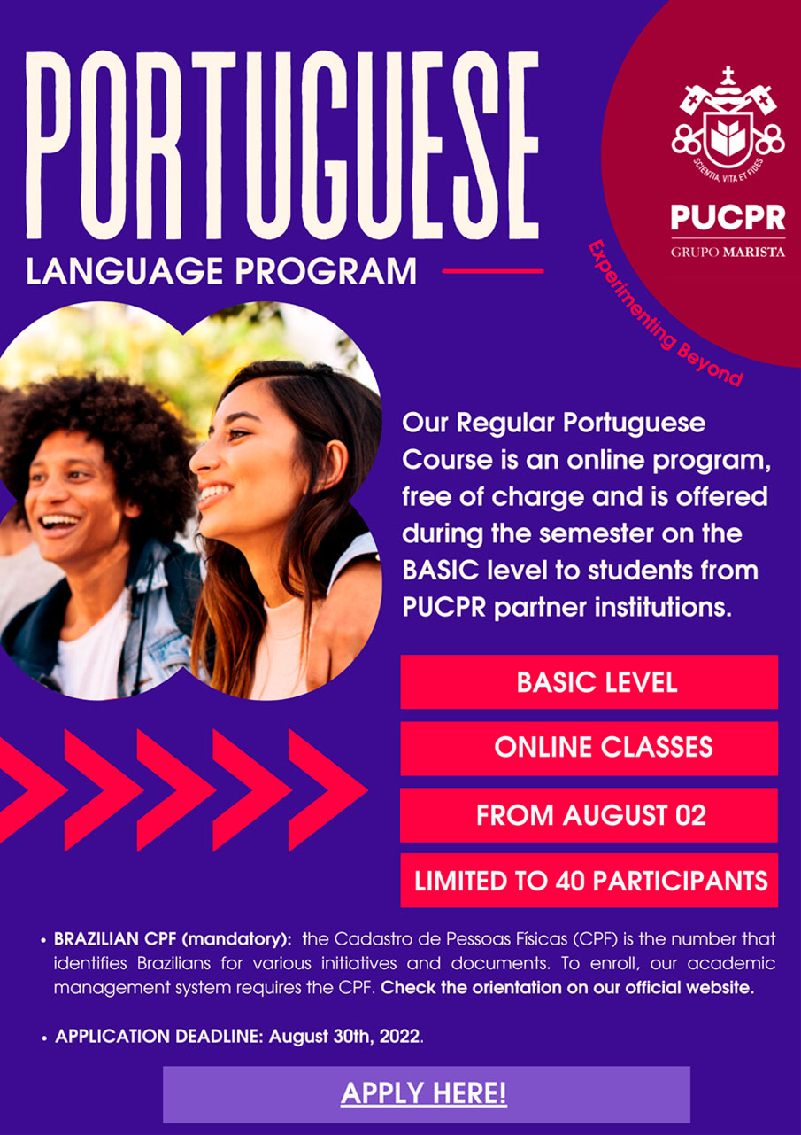 Programa gratuito para aprender portugués de la PUCPR de Curitiba