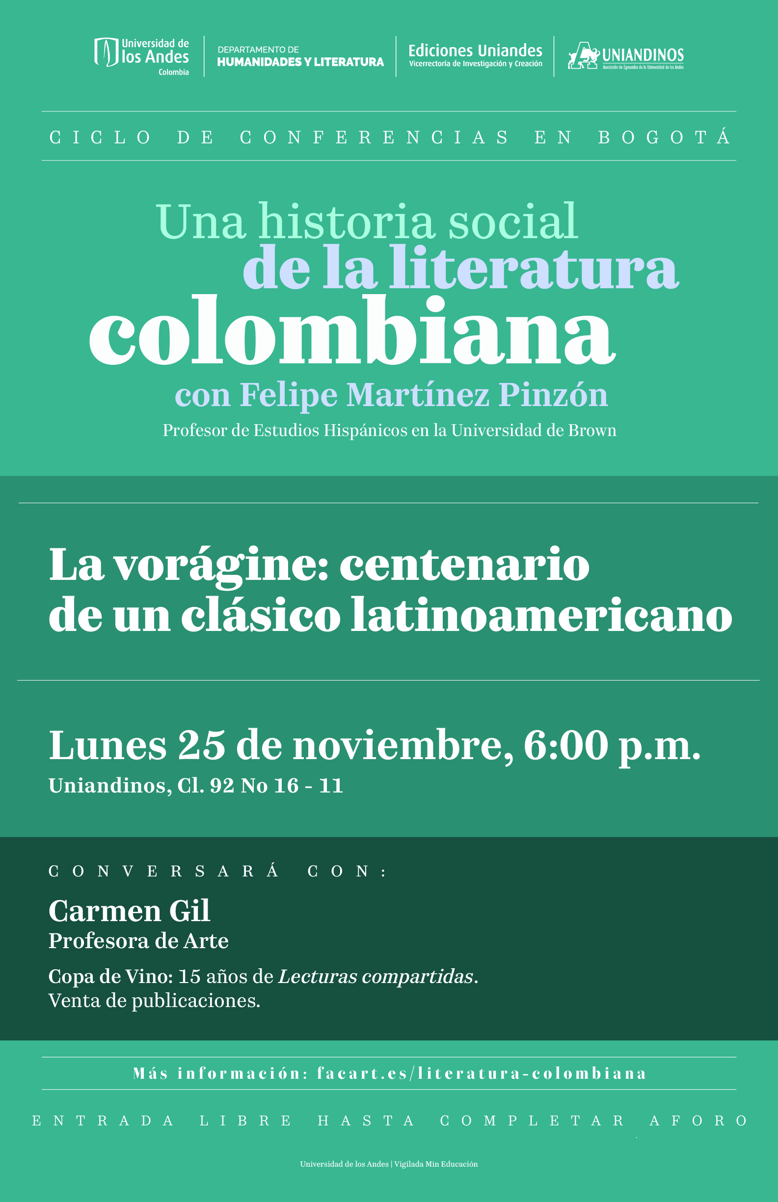 Miércoles 25 de noviembre | 6:00 p.m.