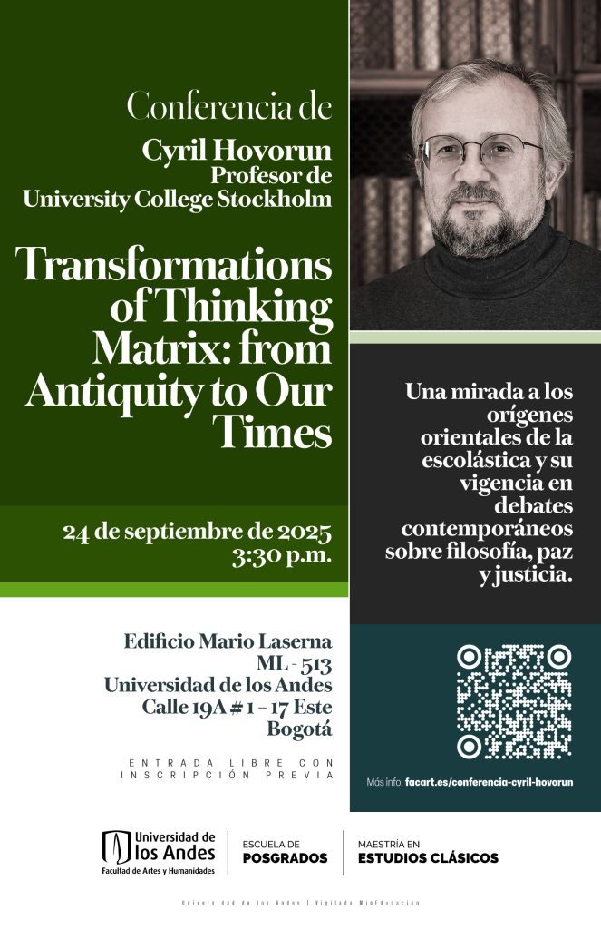 La conferencia explorará un extenso recorrido y destacará los orígenes orientales de la filosofía escolástica.