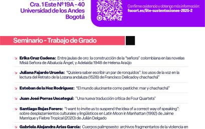 Léeme, escribeme y cuéntame: presentación de trabajos de grado de Literatura 2025-2