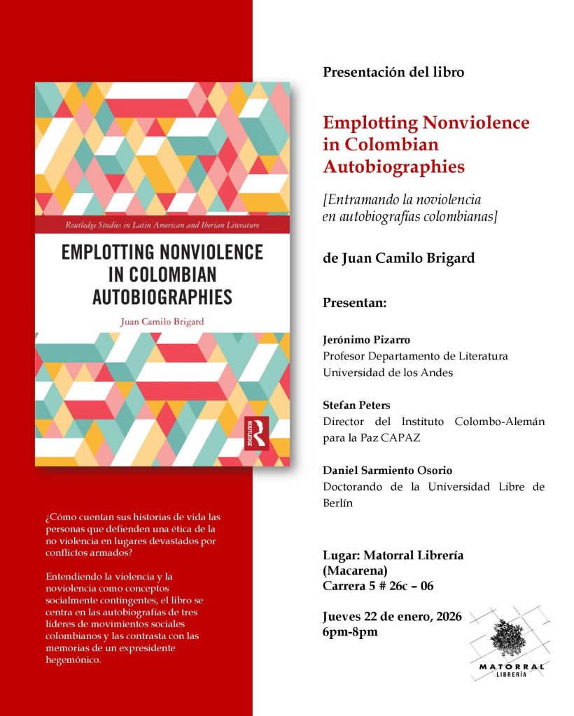 Presentación del libro en la librería Matorral sede Macarena
Carrera 5 # 26c – 06